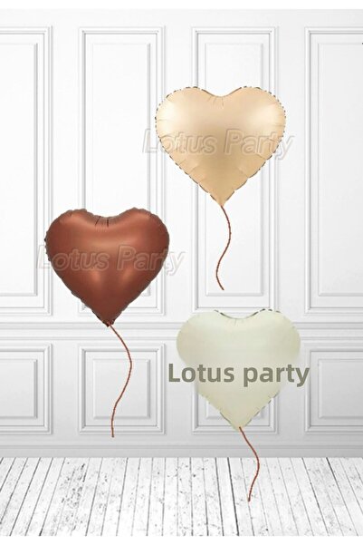 LOTUS PARTY البوهيمي الرجعية قلوب براون القلب بالون الكرمل اللون القلب احباط كريم اللون القلب احباط بالون 3 قطع