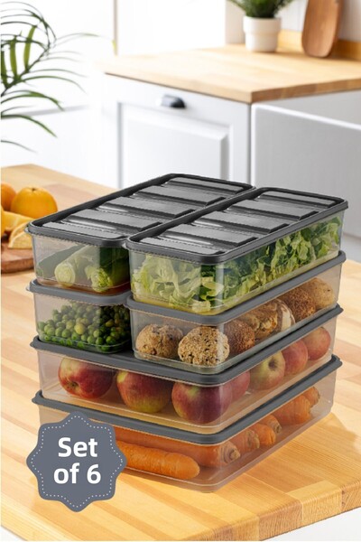 Vienev Organizator pentru frigider Bella 6 piese antracit - 2x3,5 LITRI 4x1,6...