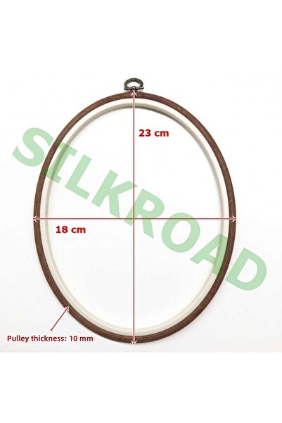 Nurge No:4 Oval Plastic Board Hoop - Embroidery Hoop 18X23Cm - 10mm