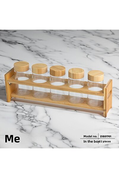 MİEN Mien 6 Piece Bamboo Round Spice Set