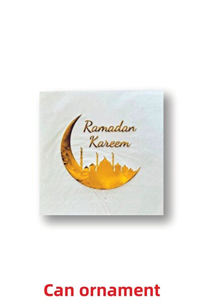 Cansüs 16 منديل مربع مطبوع خاص لرمادانا (33 × 33 سم)