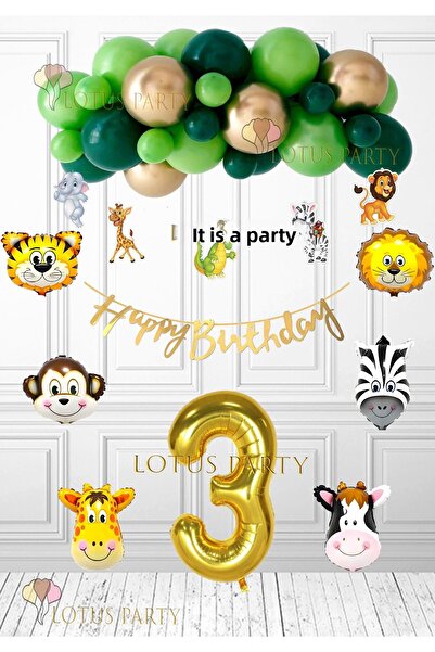 LOTUS PARTY Concept de zi de naștere Safari - 6 baloane Safari - 5 banner Saf...