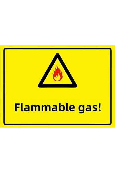 ZiPrinter غاز قابل للاشتعال! لافتة تحذير من مادة PVC مقاس A3 30x42 سم