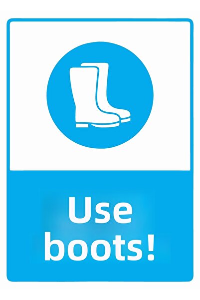 ZiPrinter استخدم الأحذية! لافتة تحذير من مادة PVC مقاس A3 30x42 سم