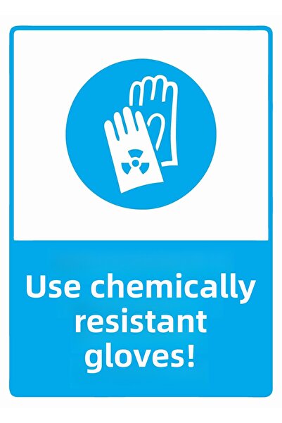 ZiPrinter استخدم قفازات مقاومة للمواد الكيميائية! لافتة تحذير من مادة PVC مقا...