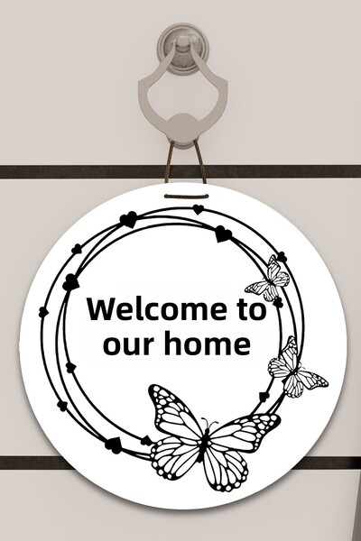 Dormot Home Decor pentru ușă cu imprimare digitală albă, cu model de cerc de ...