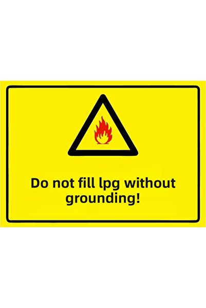 ZiPrinter لا تقم بتعبئة الغاز المسال دون تركيب التأريض! لافتة تحذير من مادة P...