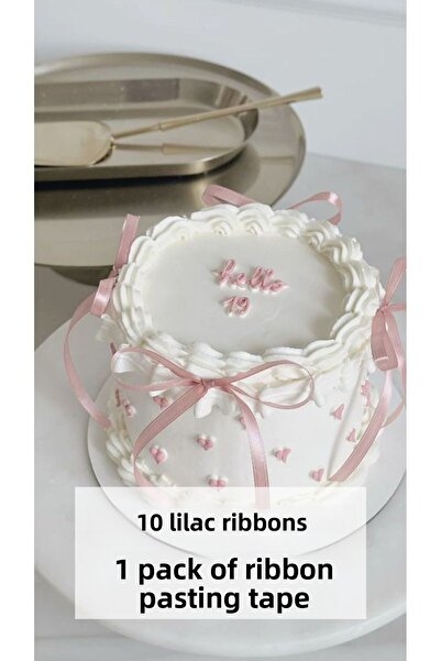 PartyPoo Panglică cu fundă peste balon de tort roz 10 bucăți panglică mare ornament de aniversare