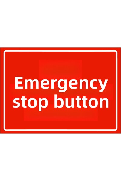 ZiPrinter لافتة تحذيرية بزر الإيقاف الطارئ مصنوعة من البي في سي مقاس A4 21×30 سم