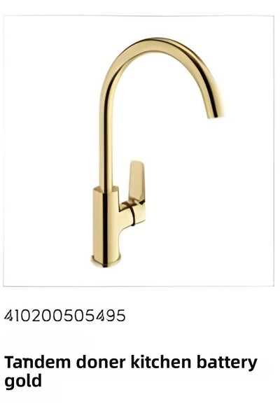 KALE TANDEM ROTARY KITCHEN BATTERY GOLD