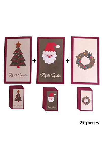 roco paper مجموعة بطاقات ملاحظات تحت عنوان رأس السنة - 3 قطع، هدايا تهنئة للع...