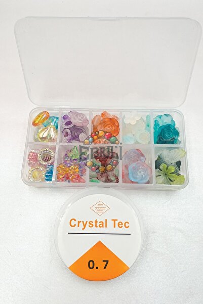 Ebruli Boncuk Луксозен комплект от 10 вида кръгли цветя - мъниста, аксесоари,...