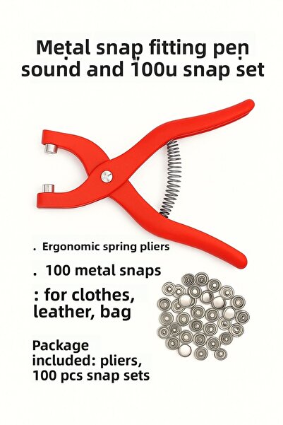 keyfisepet en keyifli sepet Metal Snap Fastener Pliers and 100-Piece Snap Fas...