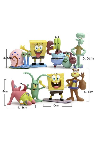 Choice 6/8 pcs/set Animation Kawaii SpongeBob Patrick Star Figure Toys Cartoon SpongeBob...