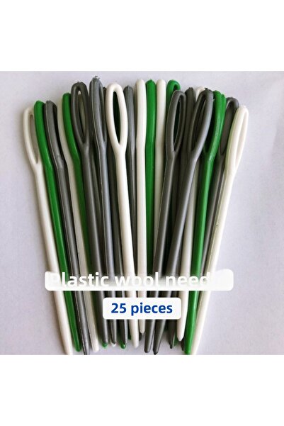 Okhool إبرة بلاستيك – إبرة صوف مقاس 9 سم عدد 25 قطعة