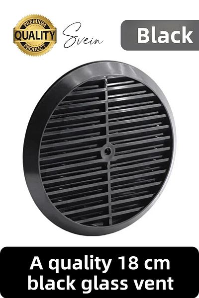 Svein 18cm Black Ventilation Adjustable and Insulated Open Close Natural Gas Gap Apparatus - Glass Vent Head