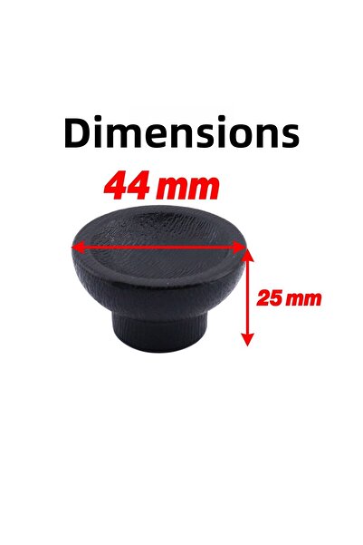 Badem10 Alegro Button Black 10Pcs Furniture Kitchen Wardrobe Cabinet Drawer Handle Handle Plastic Single Screw Handle