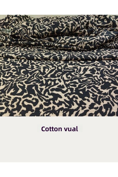 Kumaş Parça Voile de bumbac de culoare cafea neagră - spumă de 140 cm