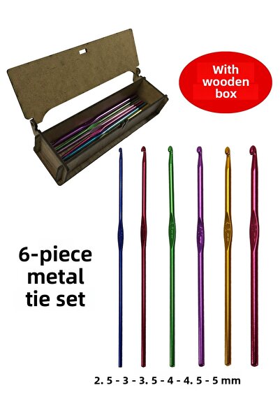 aladepo Комплект куки за плетене с метална дръжка Комплект куки за плетене с ...