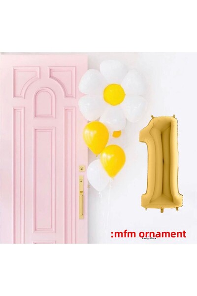 MFM Set de baloane din folie cu tematică margarete de 1 an