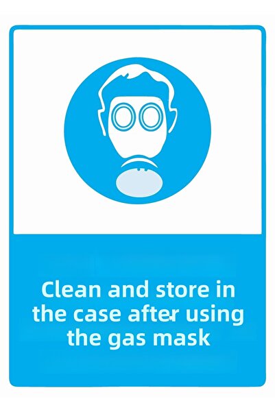 ZiPrinter احتفظ بالنظافة بعد استخدام قناع الغاز وحفظه في علبته، لافتة تحذير من مادة PVC مقاس A3 30x42 سم