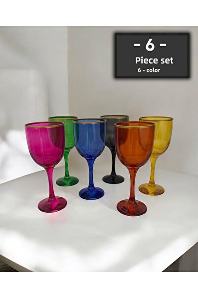 gkzglass home dekor Tokyo Colorful Hand Decorated 6-Person Coffee Glass Water Cup Water Set 295 ml