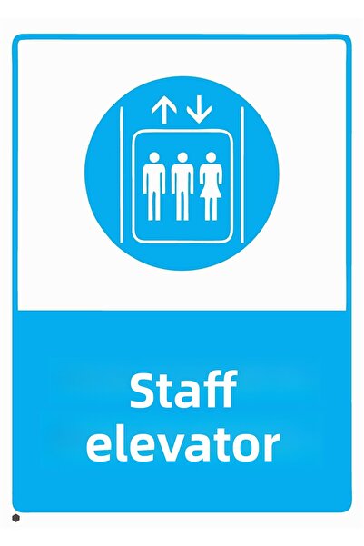 ZiPrinter لافتة تحذيرية لمصعد الموظفين مصنوعة من مادة PVC مقاس A3 30×42 سم