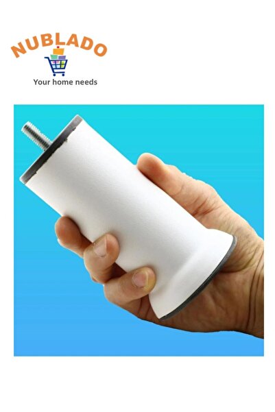 NUBLADO 12 cm Furniture Sofa Base Bed Armchair Sofa Bed Heightening Support Metal Leg M8 White Legs.