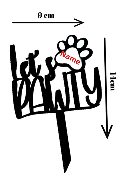 Patisserie Store زينة كعكة الكلاب والقطط Let's Pawty "Summer Yourself" (3 مم ...