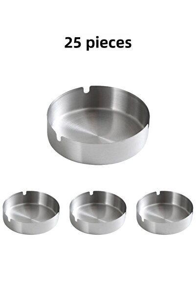 Falconetti 25 Pieces Steel 8cm Cafe Restaurant Round Ash Tray Ashtray Cin814-25