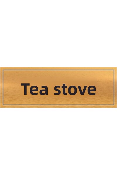 ALFA REKLAM AJANSI Tea Cooker Written Gold Metal Sheet 20 X 7 cm