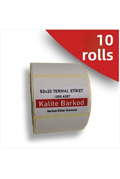 Kalite Barkod ملصق حراري 50x20| 10 لفات من ملصقات الباركود