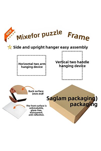 mixefor 260 and 500 Piece Puzzle Jigsaw Puzzle Frame Measure 48cm X 34cm Color Gold