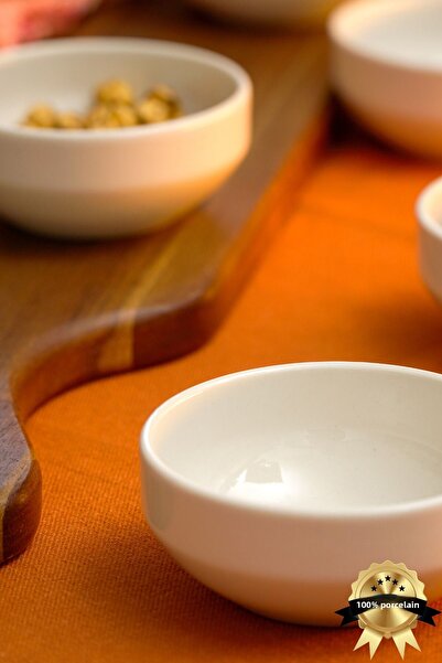 Heda Porselen Rüya 8 Cm 6-Piece Off White Porcelain Breakfast Presentation Snack Bowl Set