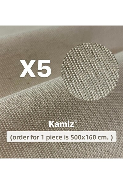 KAMİZ Ύφασμα καμβά 5 μέτρων, κατάλληλο για την κατασκευή τσαντών, κατάλληλο για καμβά, διάτρηση, κέντημα, μουσαμά και σκιάστρο