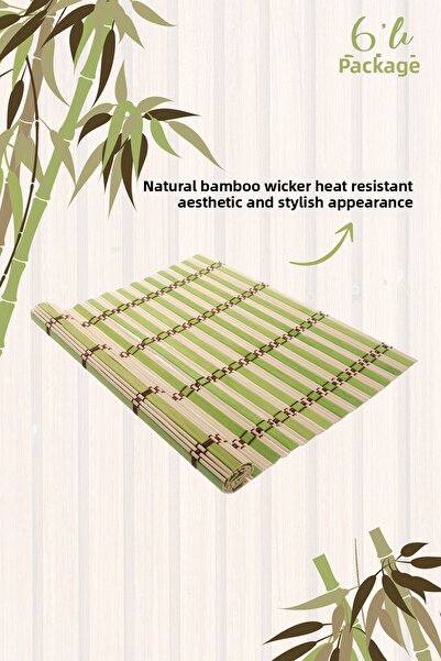 rubihome 6-Piece Bamboo Foldable Natural Wicker