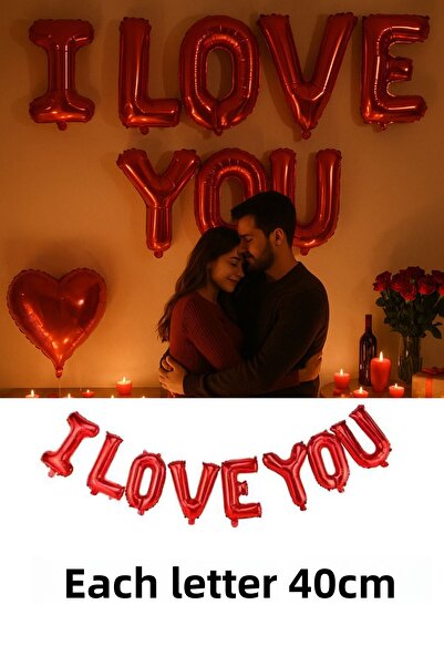 Baloncu Dede Foil L Love You Balloon Special Day Birthday Dear and Wife Celebrations