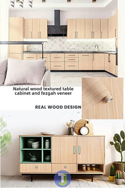 Technojet Самозалепващо покритие за кухненски плот с текстура на естествено дърво, 60 см х 100 см