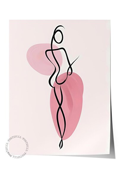 Postifull Poster în formă de linie, poster de perete fără cadru, pictură vert...