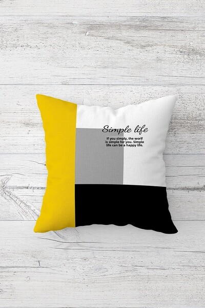 on the clouds Simple Life Written One Side Printed Hidden Zipper Față de pernă Husă de pernă pentru scaun