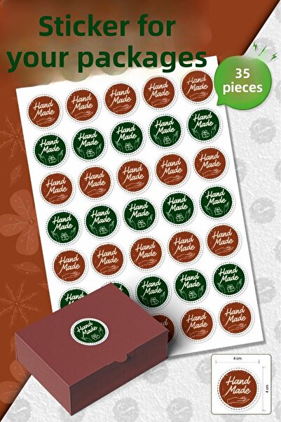 t tuğset etiket Autocolant realizat manual de 4 cm - 35 buc Etichete adezive ...