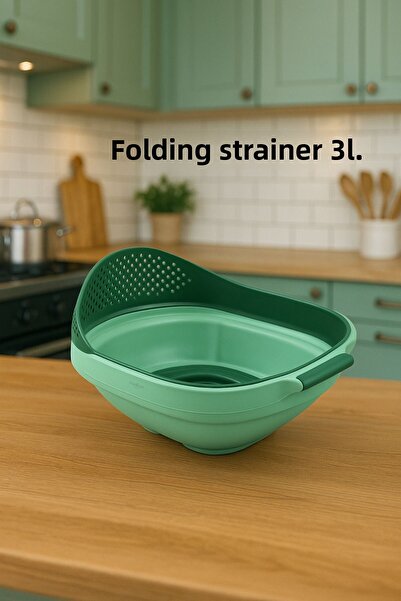 Melkan Home سعة 3 لتر - مصفاة أكورديون وأرز، مصفاة غسيل قابلة للطي متعددة الأ...