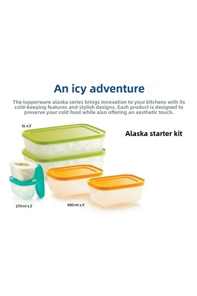 Tupperware ALASKA Starter Set 2x1lt 2x450ml 2x170ml Deep Freezer Alaska Starter Set