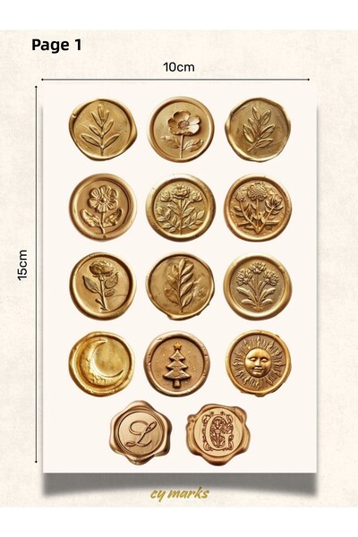 alışveriş kurdu Wax Seal Sticker Set 56 Pieces - Planner Agenda Tablet Phone Laptop Sticker