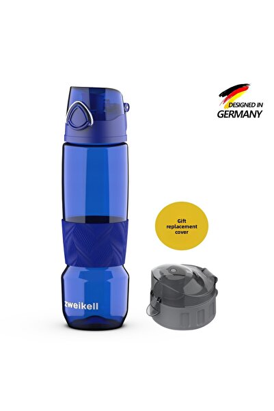 zweikell زجاجة مياه روسو سويتش رويال بلو خالية من مادة BPA سعة 650 مل من تريتان غير قابلة للكسر - زجاجة مياه - غطاء احتياطي