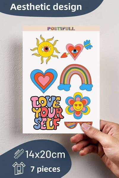 Postifull Indie Themed Sticker Set - 7 Piece Sticker Set - Phone, Tablet, Notebook Laptop Compatible Sticker