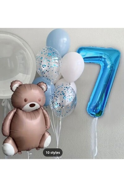 DÜVENCİ TİCARET ΧΑΡΙΤΩΜΕΝΟ ΣΕΤ ΜΠΑΛΟΝΙΩΝ ΑΠΟ ΦΥΛΛΟ ΑΛΟΥΜΙΝΙΟΥ ΜΕ ΑΡΚΟΥΔΑΚΙΑ