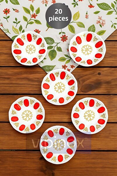 Vipinox 20Pcs Thick Melamine Authentic Traditional Tea Plate Cafe Restaurant Wholesale Tea Plate