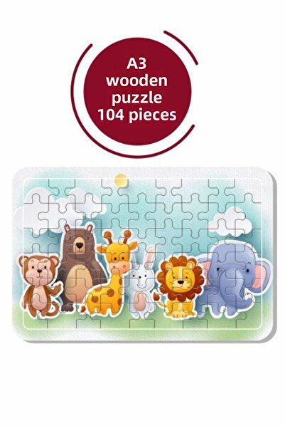 Baskı Atölyesi A3 104 Piece Wooden Puzzle