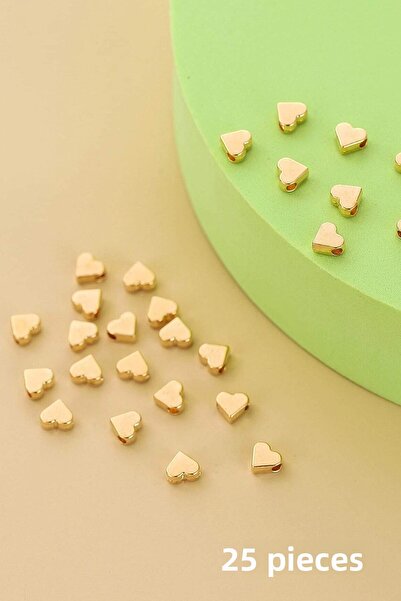 New Obsessions 25 قطعة من مواد صنع المجوهرات بنفسك - جهاز فاصل قلب مطلي بالذهب